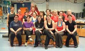 Verðlaunahafarnir í kvöldhópnum sitja fremstir