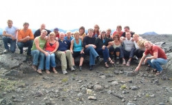 Ánægður hópur eftri velheppnaða göngu.